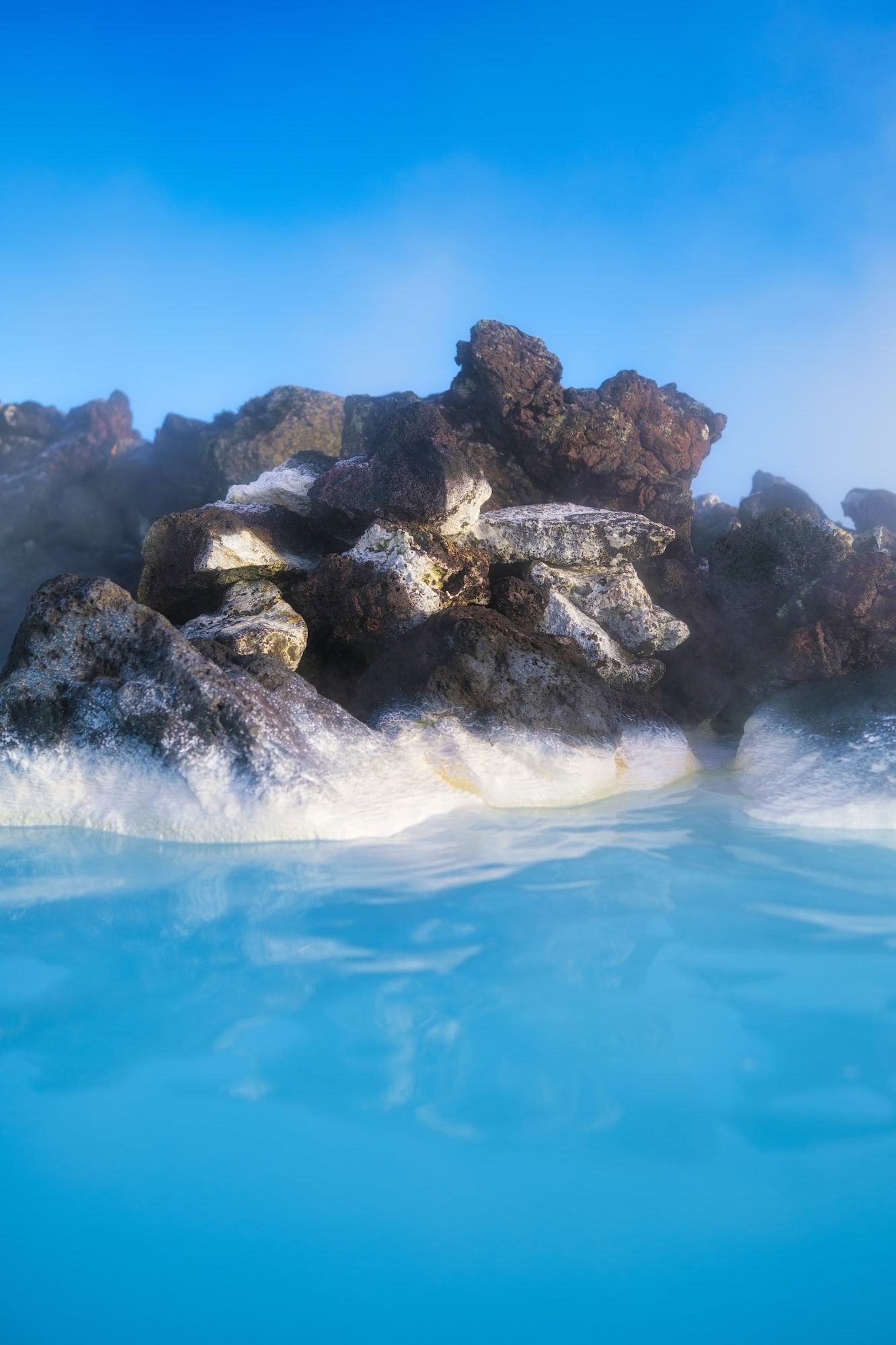 Blue Lagoon, Iceland. Natural background. Geothermal spa for rest and relaxation in Iceland.